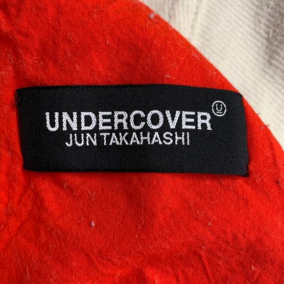 UNDERCOVER Size XL White Red Twill Cotton Contrast Trim Chore Jacket - Picture 8 of 10